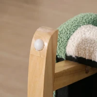 HOMCOM Fotoliu pentru Copii 18-36 Luni, cu Brațe și Umplutură Groasă, din Sherpa și Lemn de Eucalipt, Verde(m-8)