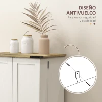 HOMCOM Armario Despensa Cocina con 2 Puertas 16 Estantes y Estante Ajustable para Comedor Salón 60x40x104 cm Crema(m-6)