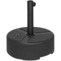 Outsunny Sonnenschirmständer aus HDPE Befüllbar Schirmständer 18kg/20kg mit Sand Wasser, Rund Schwarz(m-12)