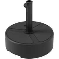 Outsunny Sonnenschirmständer aus HDPE Befüllbar Schirmständer 18kg/20kg mit Sand Wasser, Rund Schwarz(m-11)
