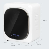 HOMCOM Wasdroger met UV-Desinfectie, Compact Ontwerp, 4 kg Capaciteit, Roestvrijstaal, Wit(m-3)