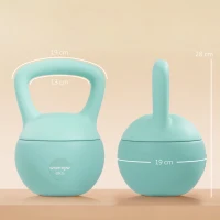 SPORTNOW Kettlebell 6 kg haltère avec poignée antidérapante pour fitness musculation cardio, 19 x 19 x 28 cm vert(m-3)