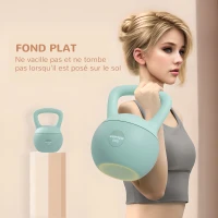 SPORTNOW Kettlebell 6 kg haltère avec poignée antidérapante pour fitness musculation cardio, 19 x 19 x 28 cm vert(m-6)