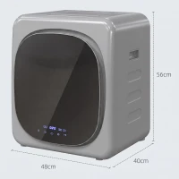 HOMCOM Máquina de Secar Roupa de Exaustão 4 kg 800 W com Ecrã Tátil, Controlo de Tempo e Temperatura, Função Anti-rugas, Prata(m-3)