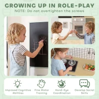 AIYAPLAY Cuisine Enfant Jouet d'Imitation, Micro-Ondes, Four, Plateau Rotatif sur Roulettes, 160x32x97,5cm, Vert Clair(m-9)