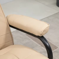 HOMCOM massagestoel relaxstoel tv-stoel stoel met massagefunctie incl. krukje kunstleer crèmewit 77 x 84 x 95 cm(m-9)
