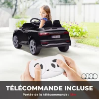 AIYAPLAY Voiture électrique pour enfants Licence Audi Q8 e-tron Sportback 12V télécommande, phares, musique, klaxon, 3-4 ans noir(m-5)