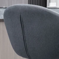HOMCOM barkruk 92-112cm In hoogte verstelbare barkruk met linnenlook Donkergrijs(m-8)