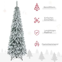 HOMCOM Kunstmatige Kerstboom 1,80 m levensecht, vol uiterlijk slanke vorm(m-4)