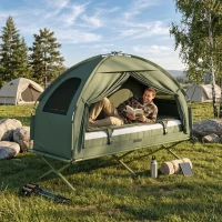 Outsunny – Tenda da Campeggio Moderno e Stabile 193 x 78 x 160cm Verde(m-2)