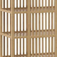 HOMCOM Armoire Chambre Penderie en Bambou 5 Niveaux avec Porte Coulissante, Design Aéré à Lattes, Bois Naturel(m-12)