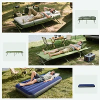 Outsunny – Tenda da Campeggio Moderno e Stabile 193 x 78 x 160cm Verde(m-5)
