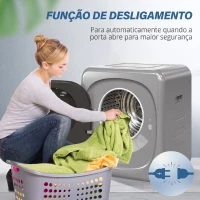 HOMCOM Máquina de Secar Roupa de Exaustão 4 kg 800 W com Ecrã Tátil, Controlo de Tempo e Temperatura, Função Anti-rugas, Prata(m-7)