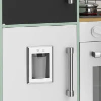 AIYAPLAY Cuisine Enfant Jouet d'Imitation, Micro-Ondes, Four, Plateau Rotatif sur Roulettes, 160x32x97,5cm, Vert Clair(m-15)