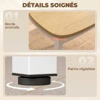 HOMCOM Ensemble Table Salle à Manger avec 4 Chaises, Table de Cuisine avec Chaises pour 4 Personnes, Bois Naturel et Blanc(m-7)