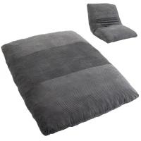 HOMCOM Fauteuil de sol 2-en-1 en velours côtelé, canapé de sol pliable pour lecture, gaming & méditation, canapé-lit pour chambre(m-5)