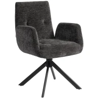 HOMCOM Polstersessel, Akzentsessel, modernes Design, drehbar, bis 120 kg, Schwarz(m-11)