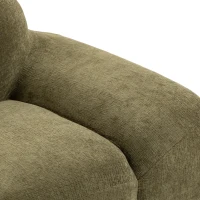 HOMCOM Canapé 3 Places en Chenille 244 cm, Canapé Salon Moderne, Assise et Accoudoirs Larges, Ressorts Ensachés, Vert Foncé(m-10)