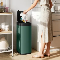 HOMCOM 50L Sensor-Mülleimer, berührungslos Küchenmülleimer mit Bewegungssensor, fingerabdruckresistent(m-2)