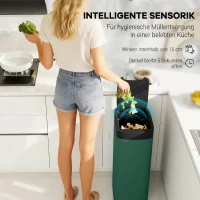 HOMCOM 50L Sensor-Mülleimer, berührungslos Küchenmülleimer mit Bewegungssensor, fingerabdruckresistent(m-4)