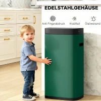 HOMCOM 50L Sensor-Mülleimer, berührungslos Küchenmülleimer mit Bewegungssensor, fingerabdruckresistent(m-6)