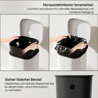 HOMCOM 30L Küchenmülleimer Pedaleimer mit Deckel, Soft-Close- und Offenhalte-Funktion für Küche, Zuhause(m-6)