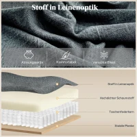 HOMCOM Massagesessel mit Aufstehhilfe, Relaxsessel, Vibrationsköpfe, mit Neigefunktion, Leinenoptik, Grau(m-6)