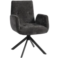 HOMCOM Polstersessel, Akzentsessel, modernes Design, drehbar, bis 120 kg, Schwarz(m-1)