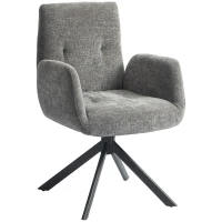 HOMCOM Polstersessel, Akzentsessel, modernes Design, drehbar, bis 120 kg, Dunkelgrau(m-11)