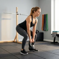 HOMCOM Kettlebell kogelgewicht 14 kg, met zand gevuld voor beginners, zwart(m-8)