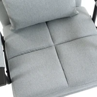 HOMCOM Sillón Cama Plegable 3 en 1 Tapizado en Lino Respaldo Ajustable Almohada con Funda Lavable 67x73x96 cm Gris Claro(m-12)