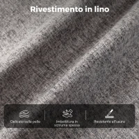 HOMCOM Sedia da Ufficio Girevole in Tessuto con Braccioli Ribaltabili, Altezza Regolabile e Dondolo, Grigio(m-4)