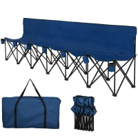 Outsunny 6-persoons campingbank met draagtas blauw(m-14)