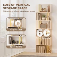 HOMCOM standing units free bookshelves industrial case bedroom(m-5)