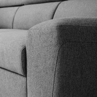 Canapé d'angle convertible réversible avec coffre - 5 places - KASIMIR - Tissu anthracite - 258 x 79/98 x 219 cm(m-6)