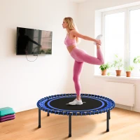 SPORTNOW Trampolino Elastico Fitness a 36 Corde in Acciaio e PP, Ø114x31 cm, Blu(m-8)