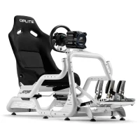 Cockpit de simulation - OPLITE - GTR S8 Infinity Force - Acier carbone - Blanc - Simracing haute performance(m-4)