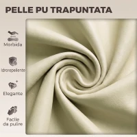 HOMCOM Sgabello da Bar in Pelle PU con Altezza Regolabile, Seduta Girevole a 360° e Morbida, Bianco(m-6)