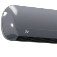 HOMCOM 2000W Ceramic Electric Heater with Fan, Adjustable Thermostat, Wall Mounted - Grey(m-10)