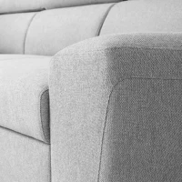 Canapé d'angle convertible réversible avec coffre - 5 places - KASIMIR - Tissu gris - 258 x 79/98 x 219 cm(m-6)