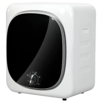 HOMCOM Mini Asciugatrice Portatile 2.5 kg, 5 Programmi, 800W, Carica Frontale, Tamburo in Acciaio Inox, per Casa, Bianco(m-11)