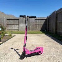 HOMCOM Foldable Electric Kids Scooter, Ride-on for Ages 7-14 Years, Pink(m-8)
