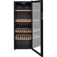 Cave a vin de service - LA SOMMELIERE - SLS90DZ - 91 bouteilles - Porte vitrée réversible - Classe G - 48 x 57,5 x 128,5 cm - Noir(m-5)