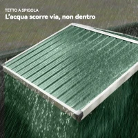 Outsunny Casetta da Giardino in Acciaio 1.1m² con Porta Scorrevole Bloccabile, 136x87x179 cm, Verde(m-5)