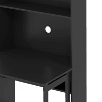 HOMCOM Foldable Desktop, Computer Desk with Storage Shelves, 80 x 69 x 155 cm, Black(m-11)