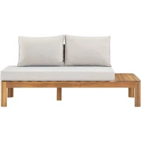 Salon de jardin - SANA - Bois acacia FSC - 1 table basse et 2 canapés - Gris clair - 4 personnes(m-5)
