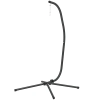 Outsunny Hanging Egg Chair Stand Only, Hammock Chair C-Stand with Hanging Chain, Black(m-11)