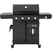 Barbecue a gaz - Cookingbox - Airgrill - 4 brûleurs - Fonction Air Fryer - Cuve en acier - Grilles de cuisson en fonte émaillée(m-3)