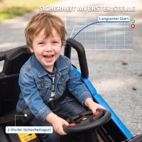 AIYAPLAY 12V Elektroauto für Kinder, Fernbedienungsfunktion, Gurt, Hupe, LED-Lichter, USB-Port, für 3-5 Jahre, Blau(m-6)