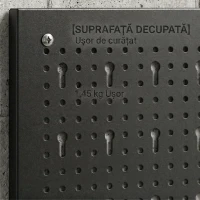HOMCOM Panou pentru Unelte de Perete cu Cârlige, Negru și Roșu(m-9)